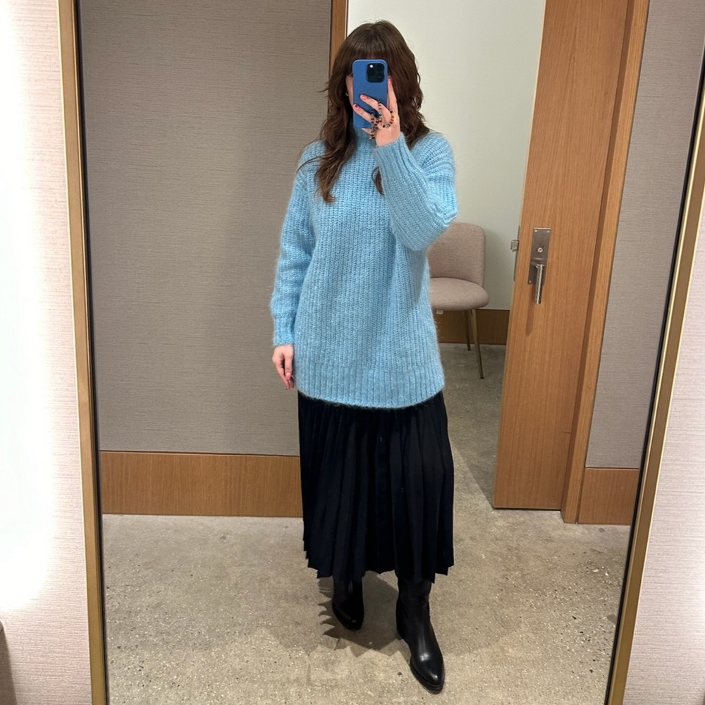 Cos bright blue mohair oversized turtleneck